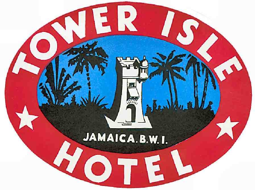 Tower Isle Luggage Label Vintage A4 Photo Print