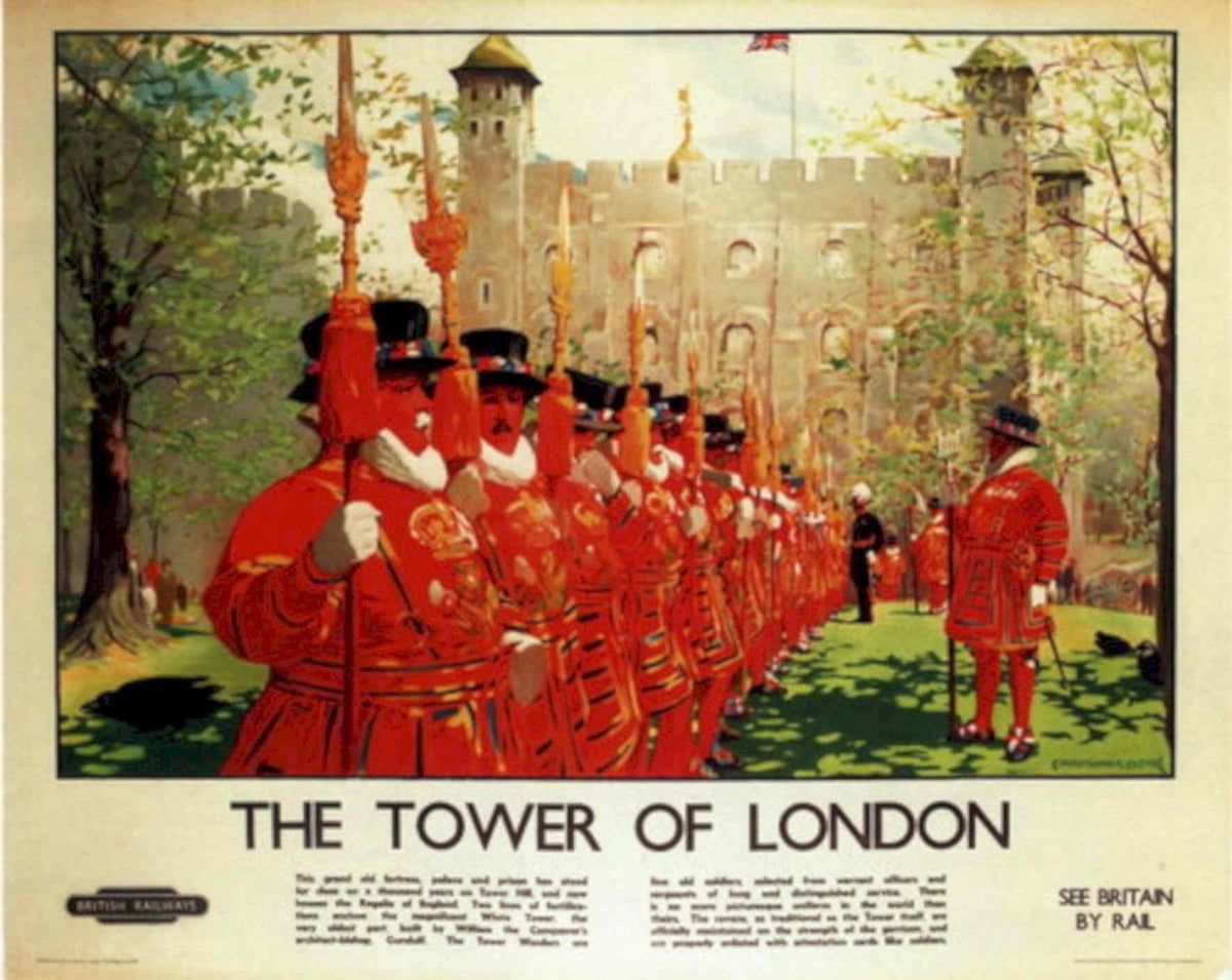 Tower London Railways 1950s Vintage Retro Advert Poster