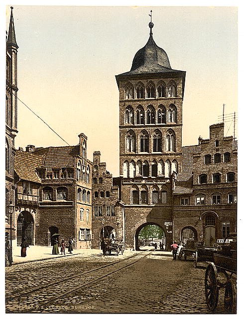 Tower arch Lubeck Vintage A4 Photo Print
