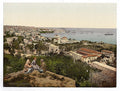 Town and harbor from St Dimila Beyrout Vintage A4 Photo Print