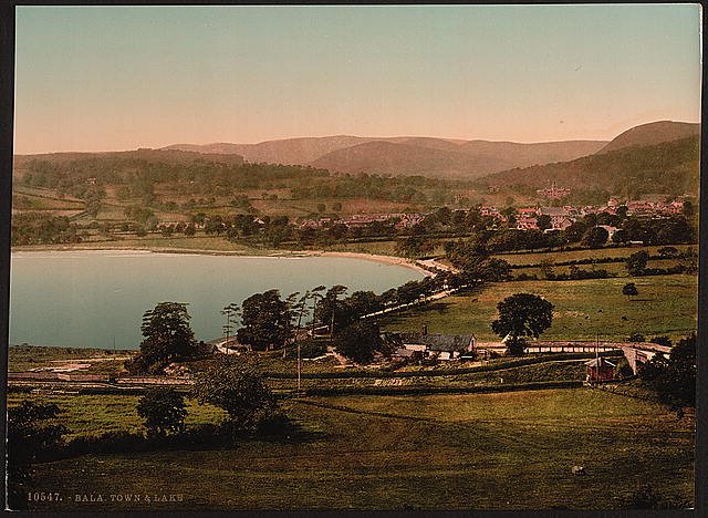Town and lake Bala Vintage A4 Photo Print