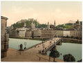 Town bridge Salzburg Vintage A4 Photo Print