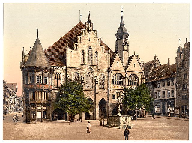 Townhall Hildesheim Saxony Vintage A4 Photo Print