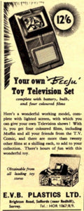 Toy Television Set 1950s Vintage Retro Advert Poster