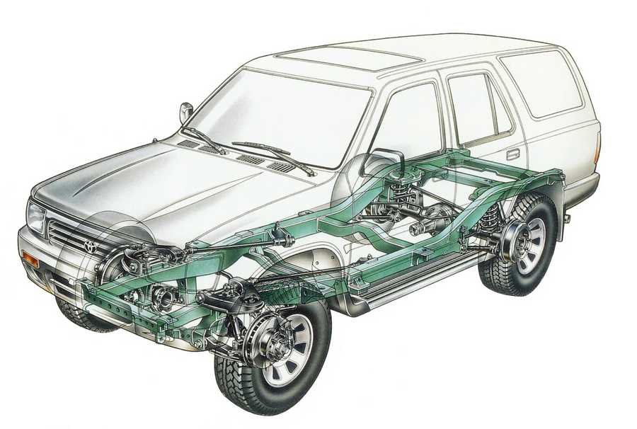 Toyota 4Runner 1992 cutaway A4 Photo Print