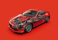Toyota 86 GT 2016 cutaway A4 Photo Print