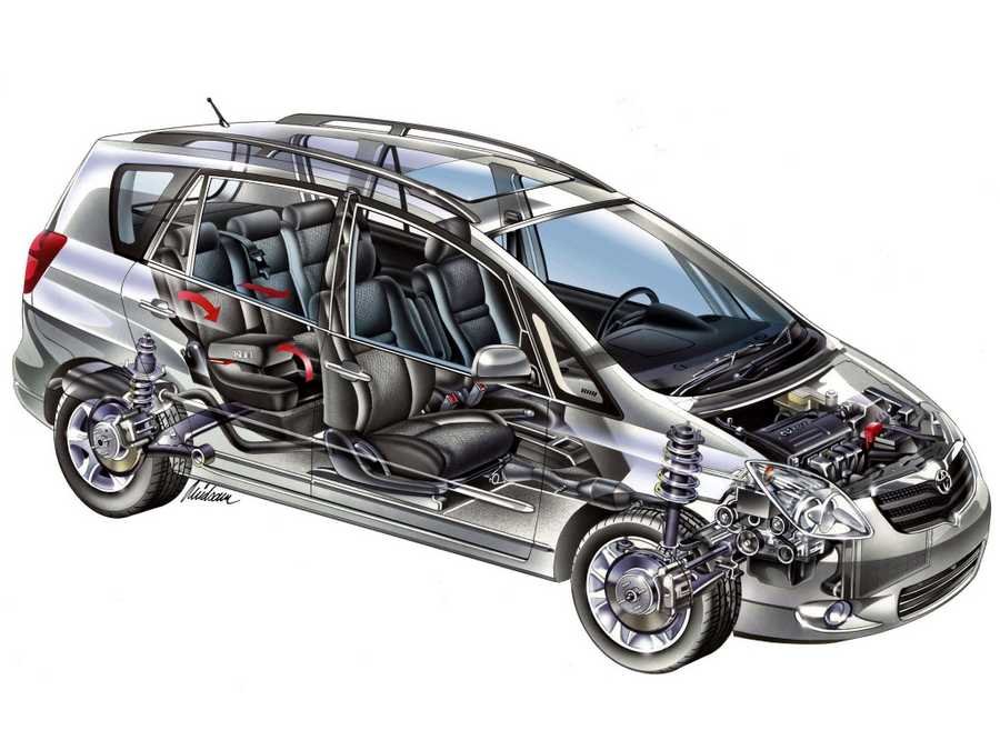 Toyota Corolla Verso cutaway A4 Photo Print