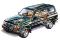 Toyota Land Cruiser 1989 cutaway A4 Photo Print