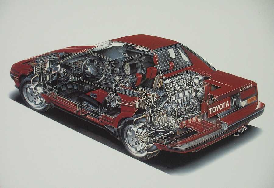 Toyota MR2 AW11 cutaway A4 Photo Print
