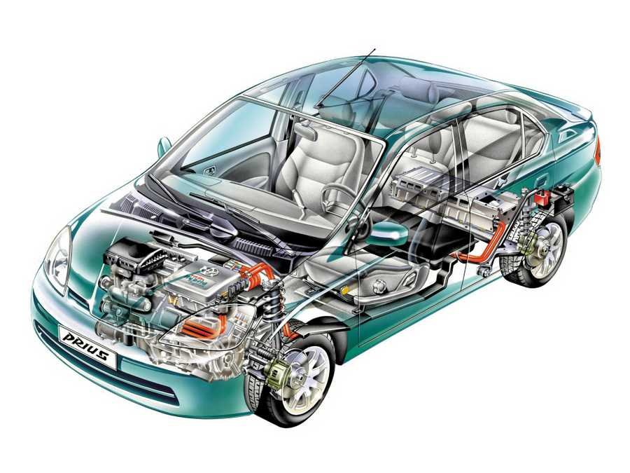 Toyota Prius 2000 cutaway A4 Photo Print
