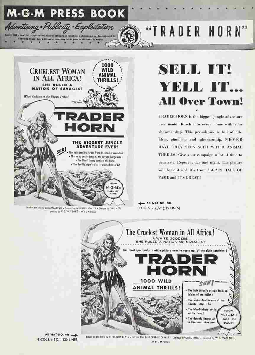  Trader Horn 1931 17 film star poster A4 Photo Print