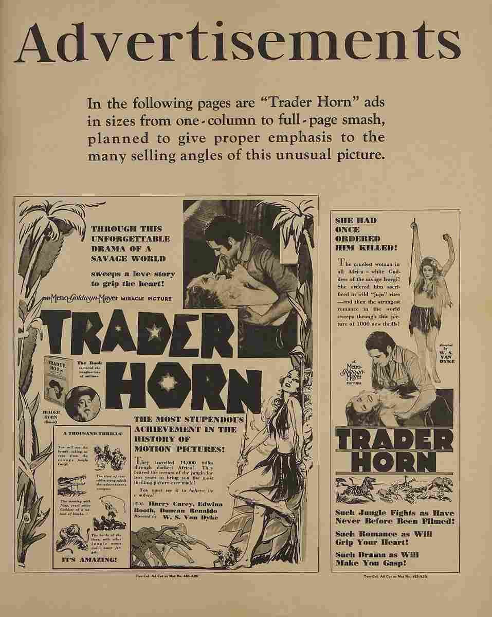  Trader Horn 1931 18 film star poster A4 Photo Print