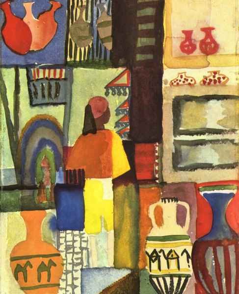 Traders with jugs by August Macke Expressionism A4 Photo Print