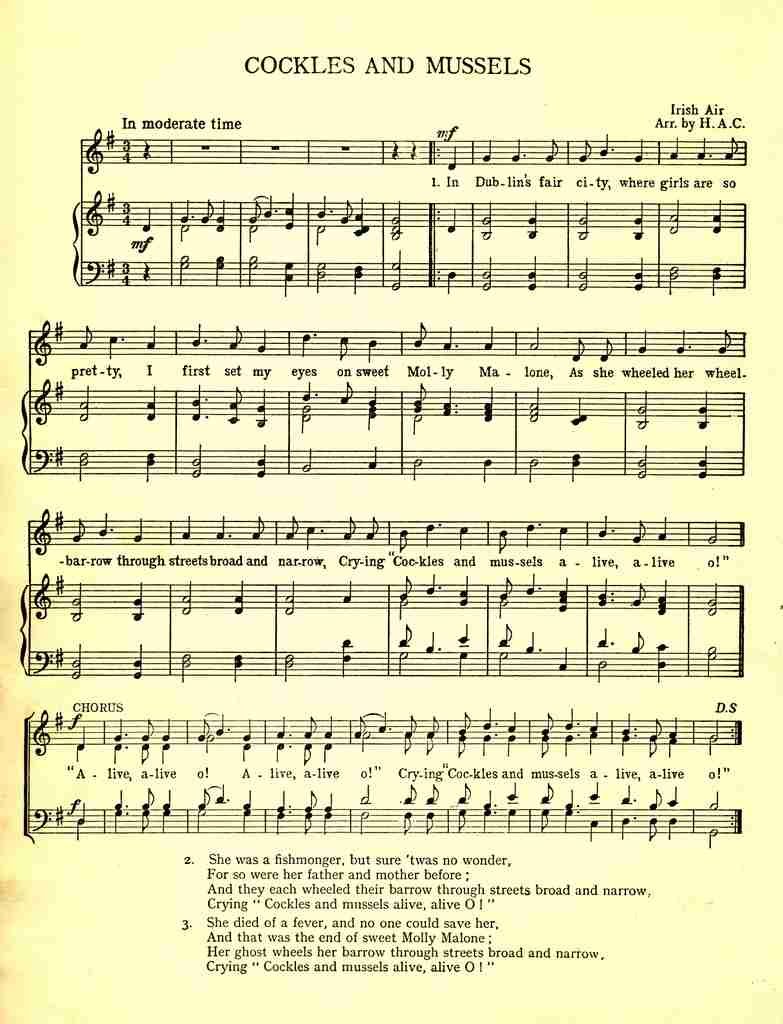 Traditional Irish News Chronicle Song Book nd Cockles & Muscles A4 Photo Print