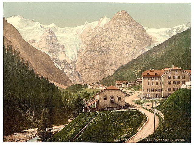 Trafoi Hotel and Post Tyrol Vintage A4 Photo Print