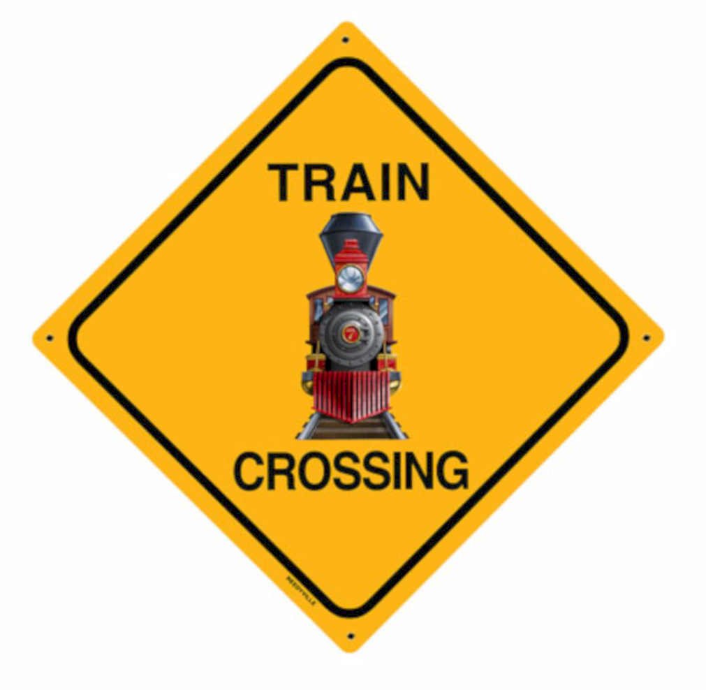 Train Crossing Warning Vintage Retro Advert Ads A4 Photo Print
