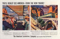 Train Locomotive America 1940s Vintage Retro Advert Poster