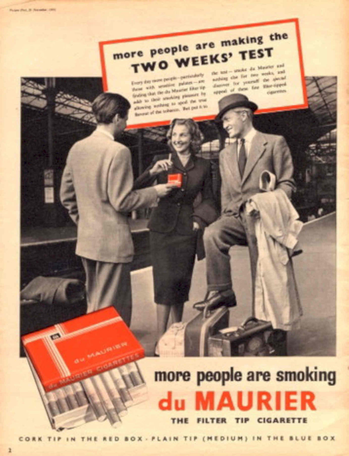 Train Station Cigarette 1950s Vintage Retro Advert Poster