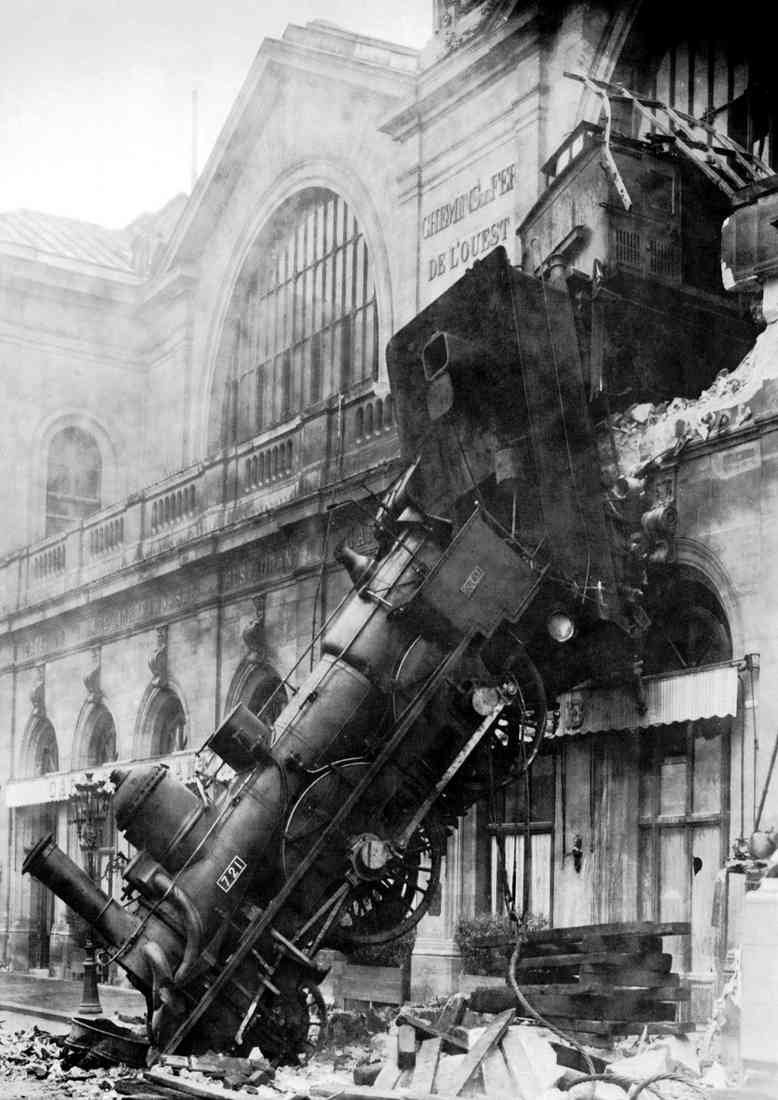 Train Wreck At Montparnasse 1895 A4 Photo Print