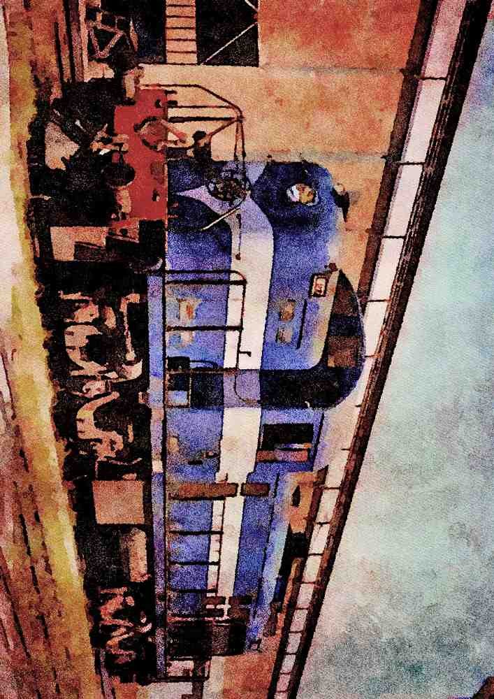 Trains 391014 Portugal, CP Alco RSD 1507, 1974 A4 Limited Edition Watercolour Print