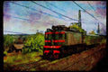 Trains 391017 Russia, Ry Early Electric 1396, 1993 A4 Limited Edition Watercolour Print