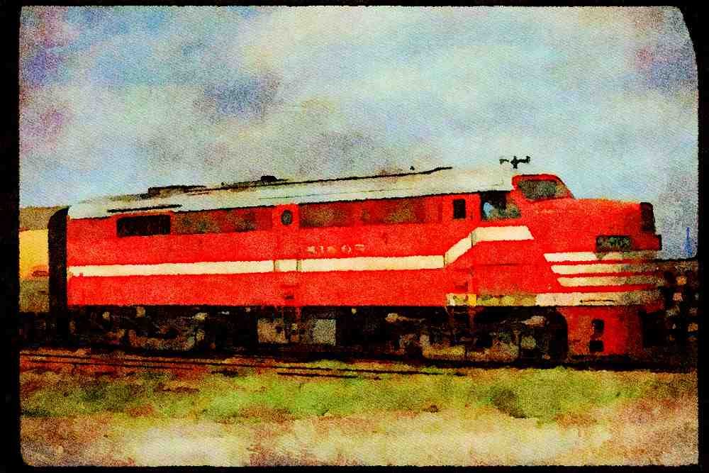 Trains 391019 Cuba, Fc De Cuba Alco Fa 2 51508 U.S. Model A4 Limited Edition Watercolour Print