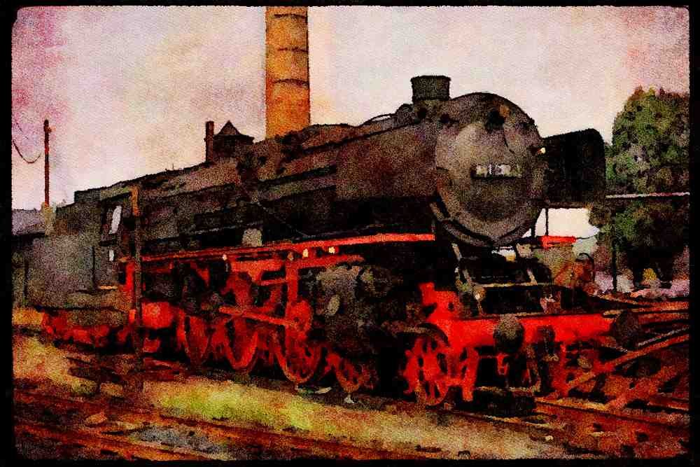 Trains 391021 Germany, German Federal Rys 4 6 2 001202 1 A4 Limited Edition Watercolour Print