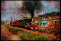 Trains 391058 Brazil, VFCO Narrow Gauge 2 8 0 68 With Passenger Train, 1976 A4 Limited Edition Watercolour Print
