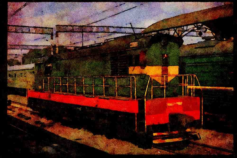 Trains 391078 Russia, Ry Standard RS 5932, 1993 A4 Limited Edition Watercolour Print