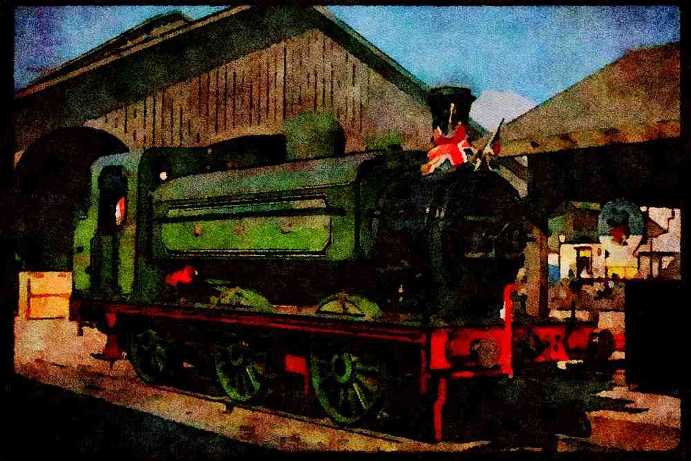 Trains 391088 British Rys 0 6 0 T GNR 1247 A4 Limited Edition Watercolour Print