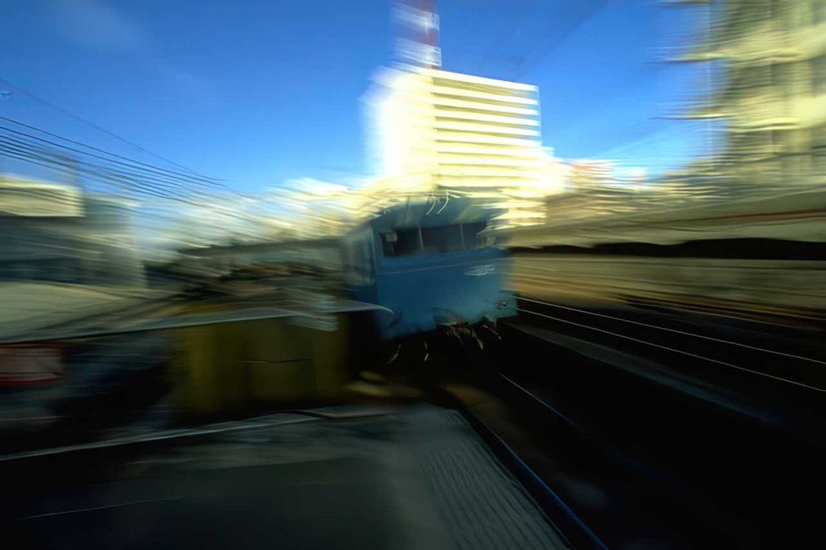 Trains Blue Locomotive Station A4 Photo Print