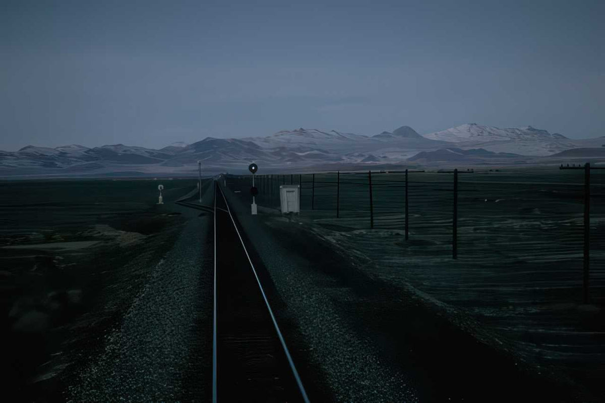Trains Railroad Tracks Mountains A4 Photo Print