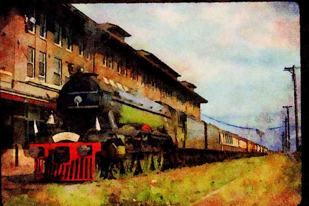 Trains USA 351017 L&N 4 6 2 With _Flying Scotsman_ A4 Limited Edition Watercolour Print