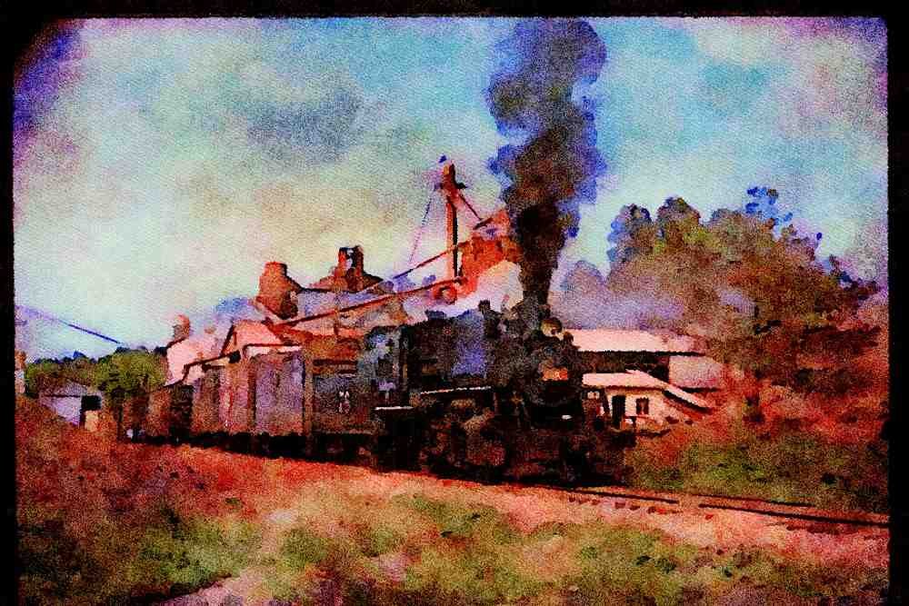 Trains USA 351022 Mississippian RR 2 8 0 76, Switching Train A4 Limited Edition Watercolour Print