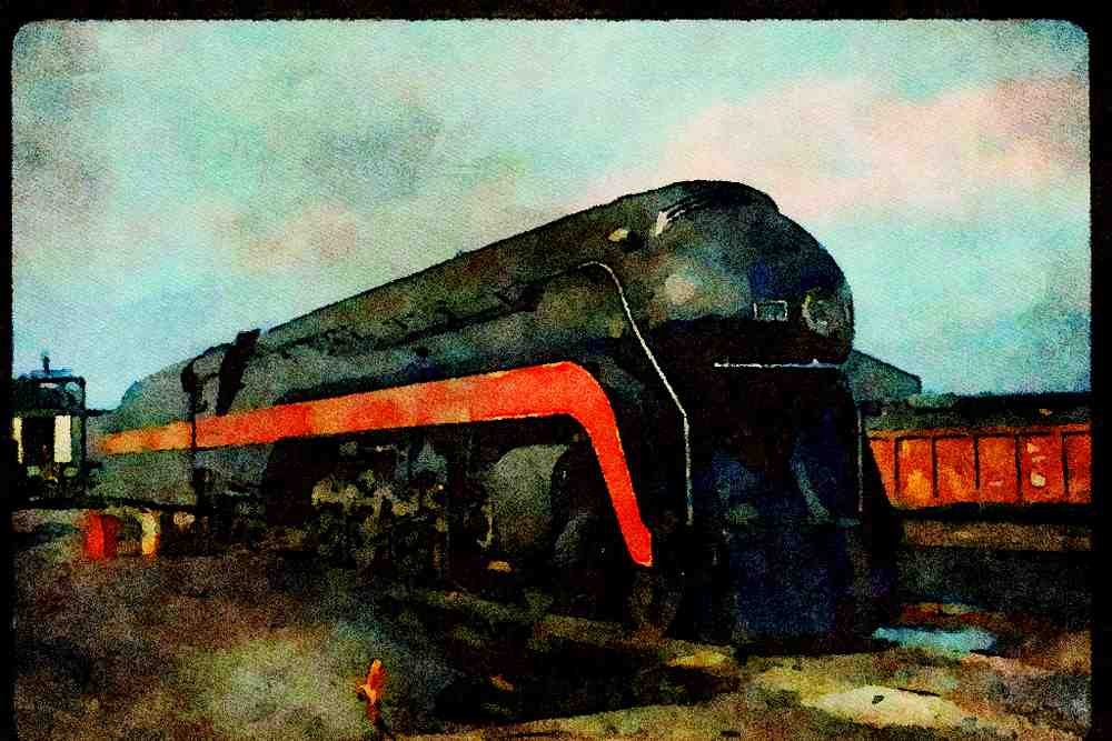 Trains USA 351029 N&W 4 8 4 611 A4 Limited Edition Watercolour Print