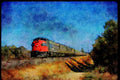 Trains USA 351042 SP EMD FP 7A 6447, Heads Amtrak Passenger Train, 1972 A4 Limited Edition Watercolour Print