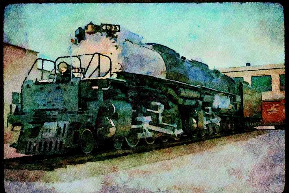 Trains USA 351046 UP 4 8 8 4 _Big Boy_ 4023 A4 Limited Edition Watercolour Print