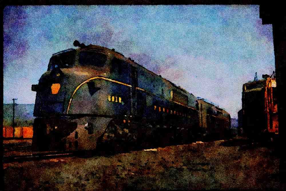 Trains USA 351057 PRR Baldwin _Shark_ 5753, With Train A4 Limited Edition Watercolour Print