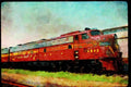 Trains USA 351059 PRR EMD E 7AA Set 4222 With Pt, Note Top Radio Antenna A4 Limited Edition Watercolour Print