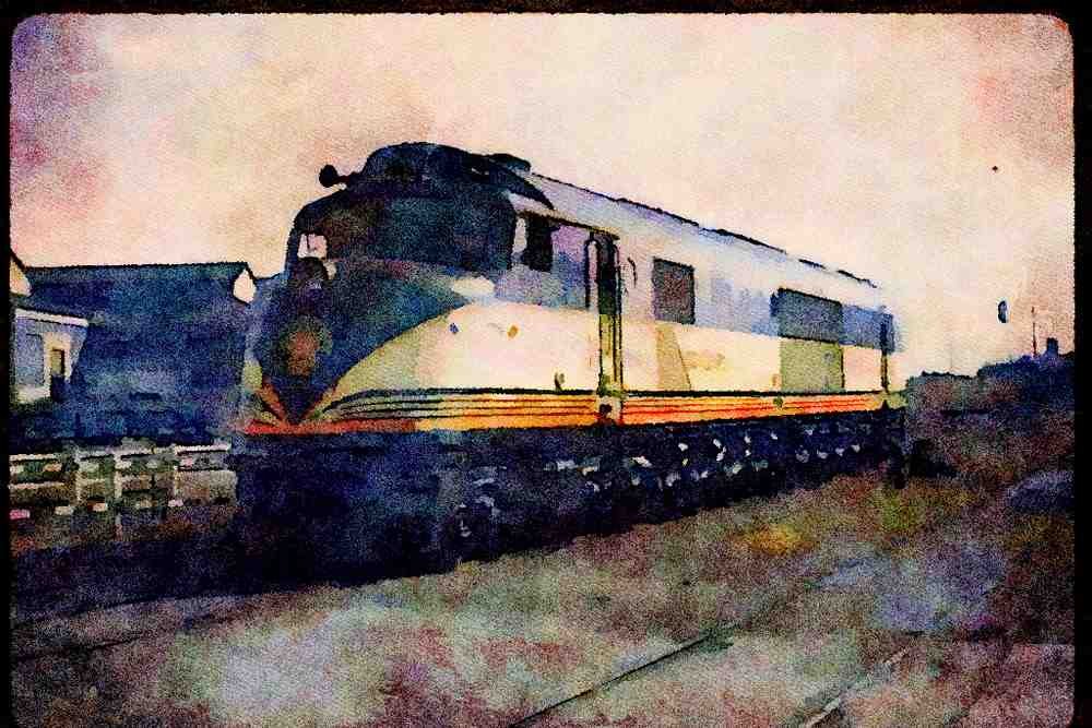 Trains USA 351064 SAL RR Baldwin _Centipede_ 4500 A4 Limited Edition Watercolour Print