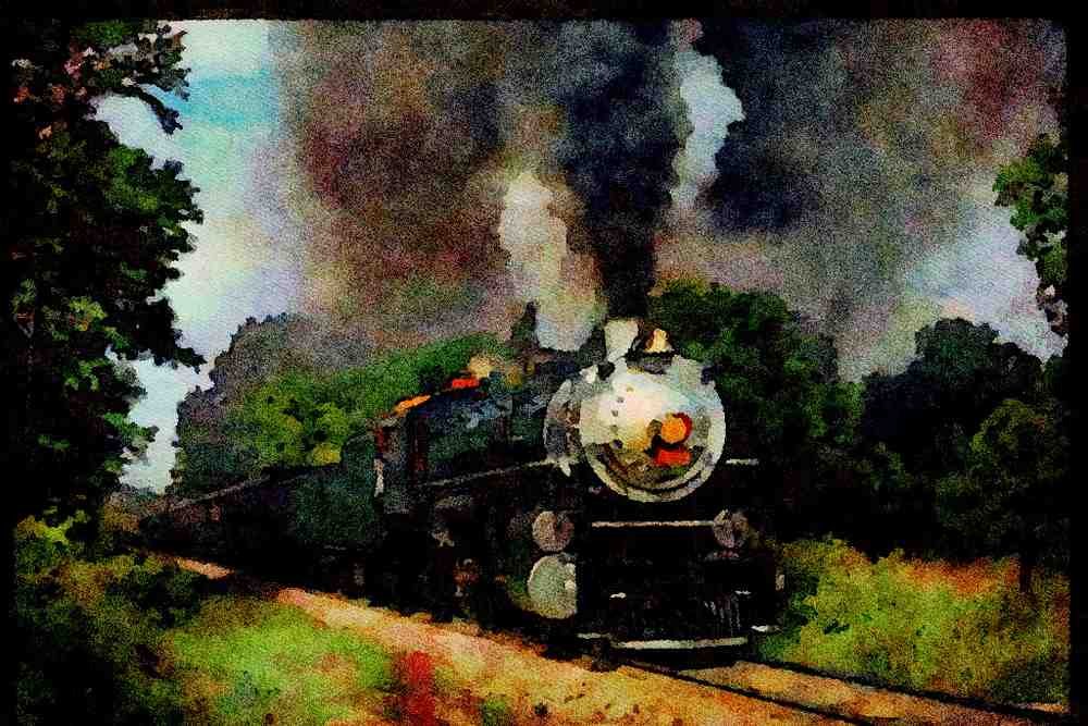 Trains USA 351068 SR 2 8 2 4501, 1974 A4 Limited Edition Watercolour Print