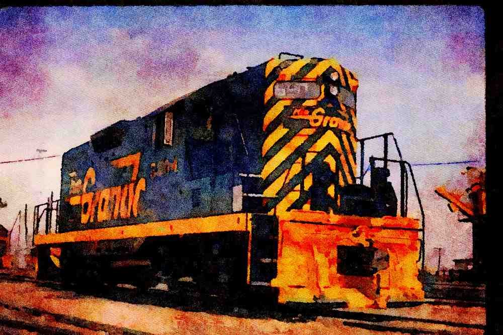 Trains USA 351071 D&RGW Standard Gauge EMD GP 9 5904, 1972 A4 Limited Edition Watercolour Print