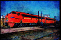 Trains USA 351078 Frisco EMD E 8A 2010, 1966 A4 Limited Edition Watercolour Print