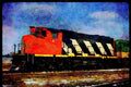 Trains USA 351098 CN Montreal Locomotive, Alco FPA 3 6774, 1962 A4 Limited Edition Watercolour Print