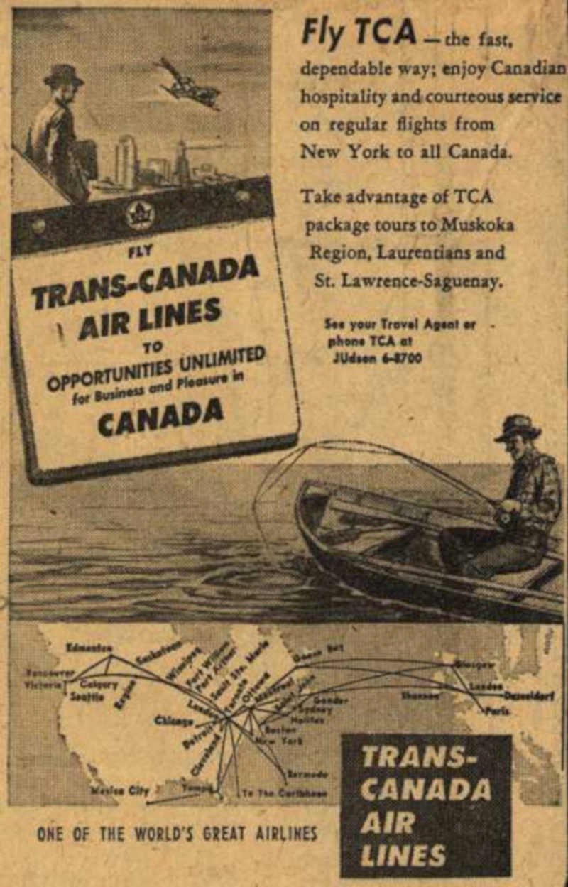 Trans Canada Flight Vintage Retro Advert Ads A4 Photo Print