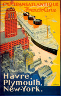 Transatlantique Liner Havre 1930s Vintage Retro Advert Poster