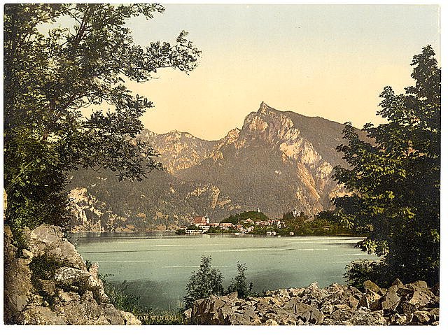 Traunkirchen from Winkel Upper Austria Vintage A4 Photo Print