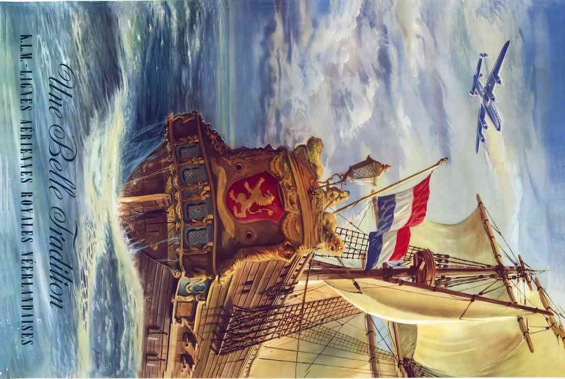 Travel Poster Klm Royal Dutch Airline Flying Dutchman A4 Photo Print