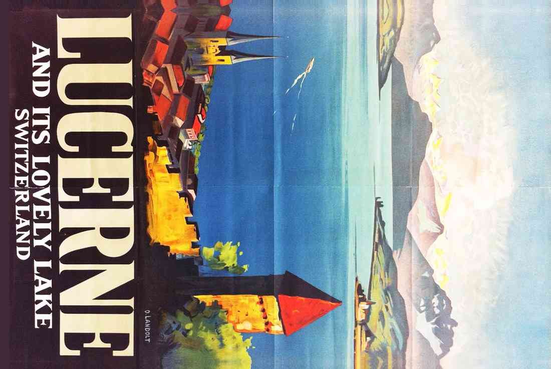 Travel Poster Lake Lucerne Luzern Switzerland Swiss Alps A4 Photo Print