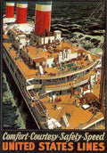 Travel Poster Lines Vintage Retro Advert Ads A4 Photo Print